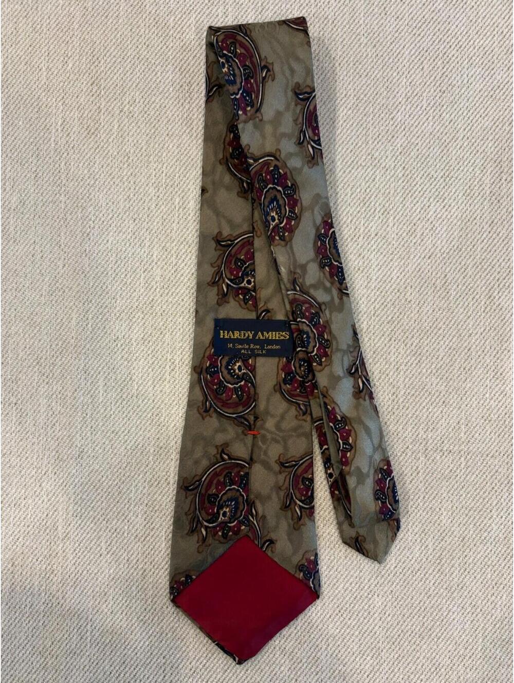 Hardy Amies Savile Row London Silk Tie VTG Paisley British